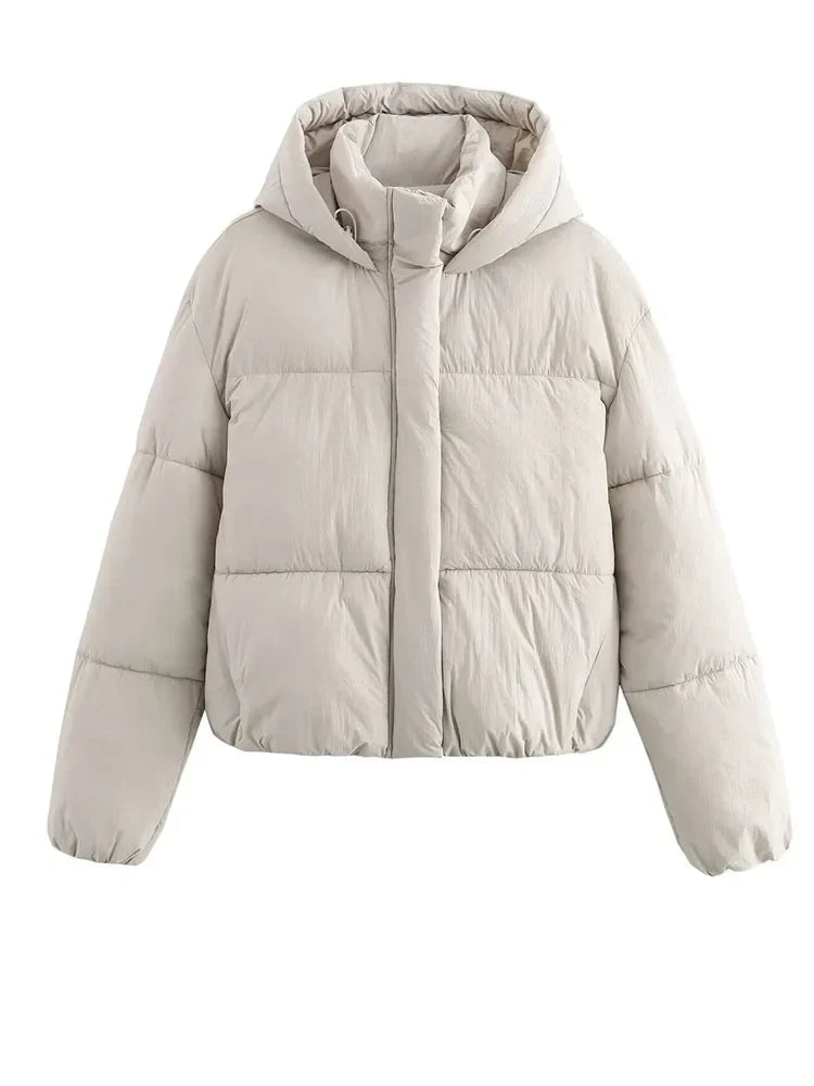 Women's Quilted Puffer Jacket Hooded Warm Winter Coat