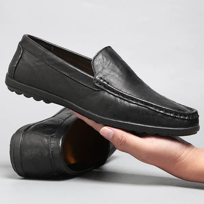 Men's Real Leather Slip On Shoes - VibreMode