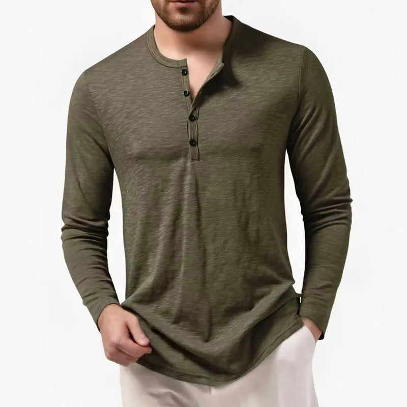 Women's Long Sleeve Henley Shirt - VibreMode