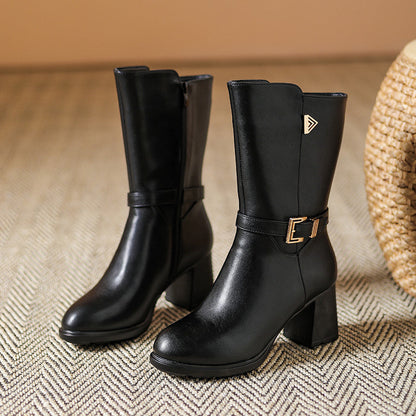 Ladies Classic Buckle Ankle Boots