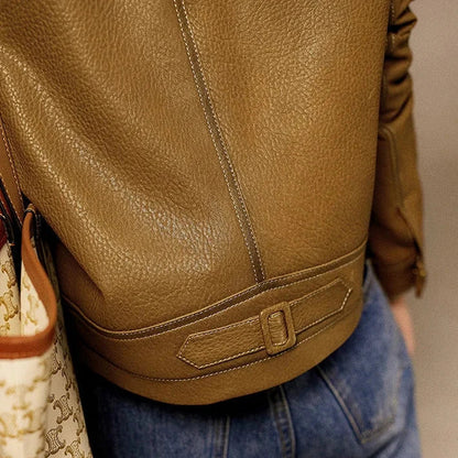 Vegan Synthetic Leather Coat