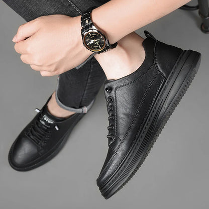 Brown Leather Running Shoes