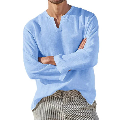Linen Long Sleeve Shirt - VibreMode