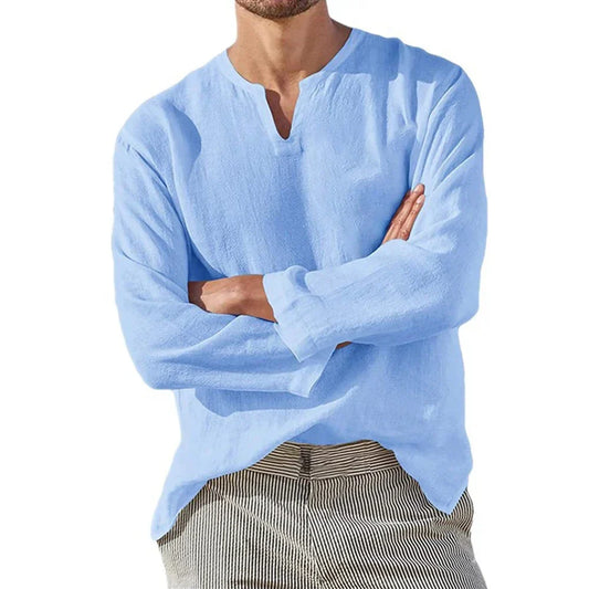 Linen Long Sleeve Shirt - VibreMode