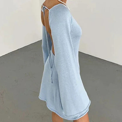 Chic Ladies Casual Sundress with Long Sleeves