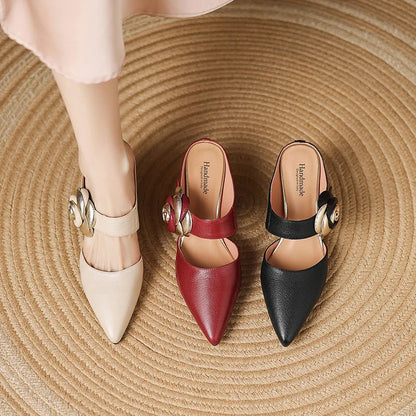 Luxurious Red Leather High Heels