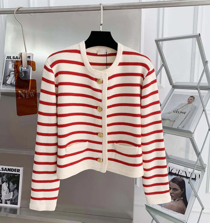 Women's Striped Knit Cardigan