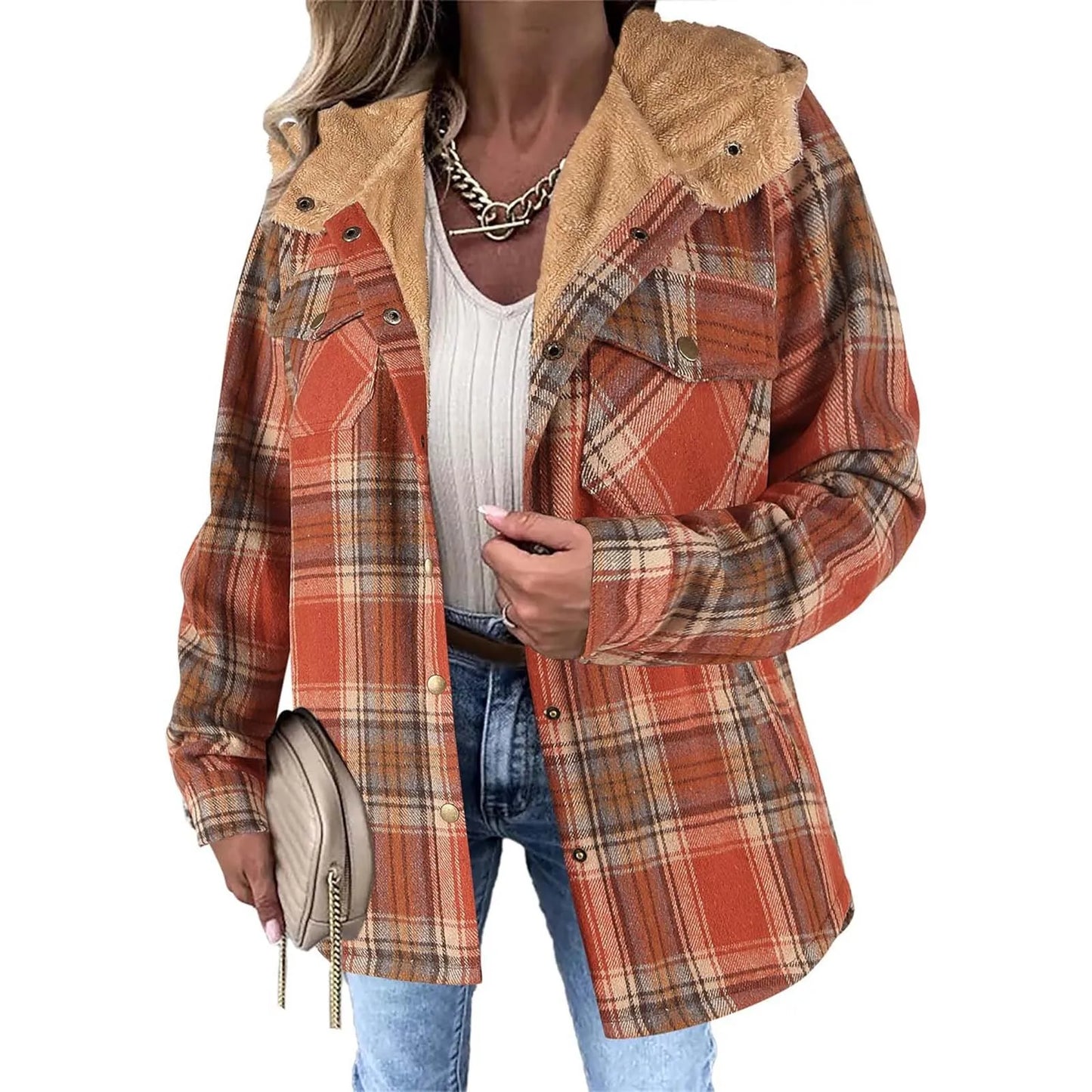 Women's Plaid Sherpa Jacket