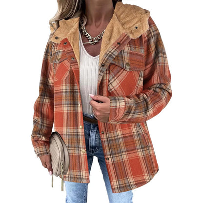 Women's Plaid Sherpa Jacket