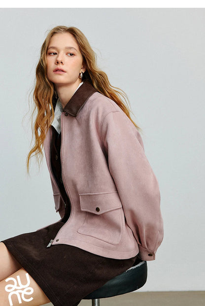Sorrel Suede Jacket With Collar