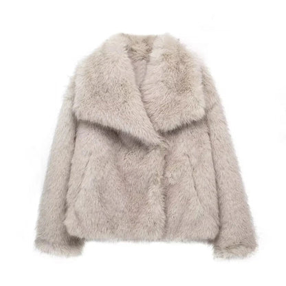 Women's Winter Coat Warm Elegant Wool Black