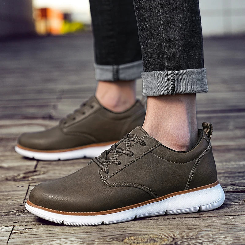 Black Leather Sneakers