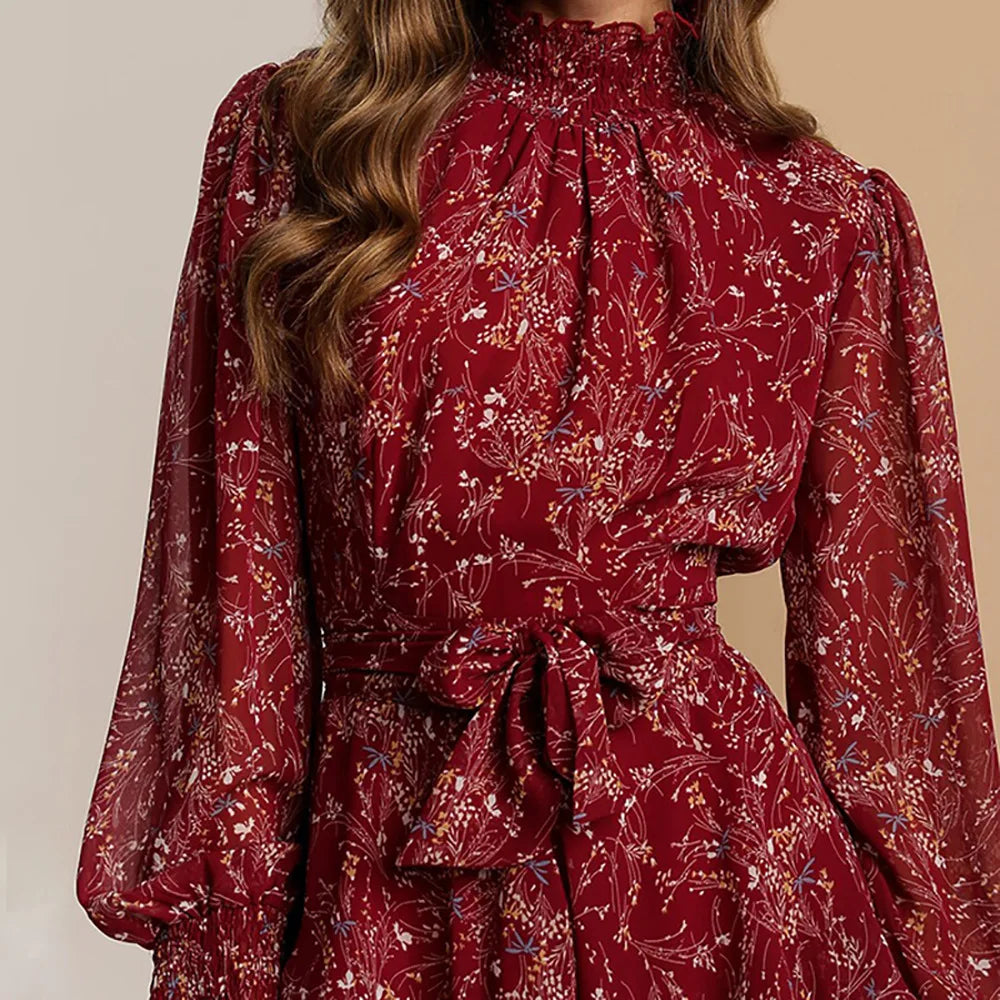 Women's Floral Ruffle Mini Dress