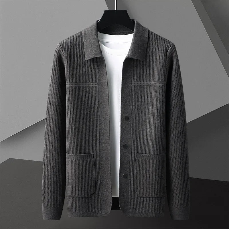 Men's Textured Cardigan Sweater