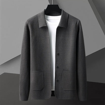 Men's Textured Cardigan Sweater