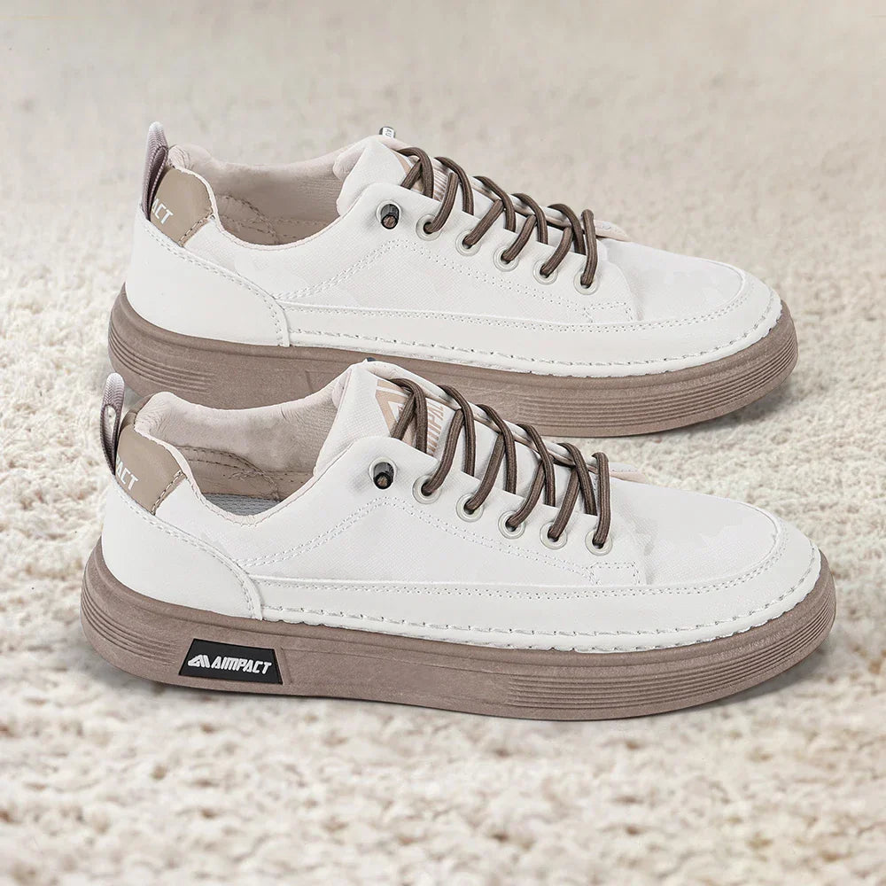 Men's Platform Skate Sneakers Lace-Up Contrast Sole Black