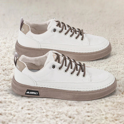 Men's Platform Skate Sneakers Lace-Up Contrast Sole Black