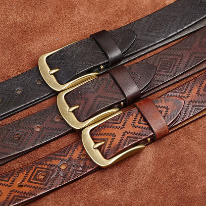 Western Brown Leather Belt