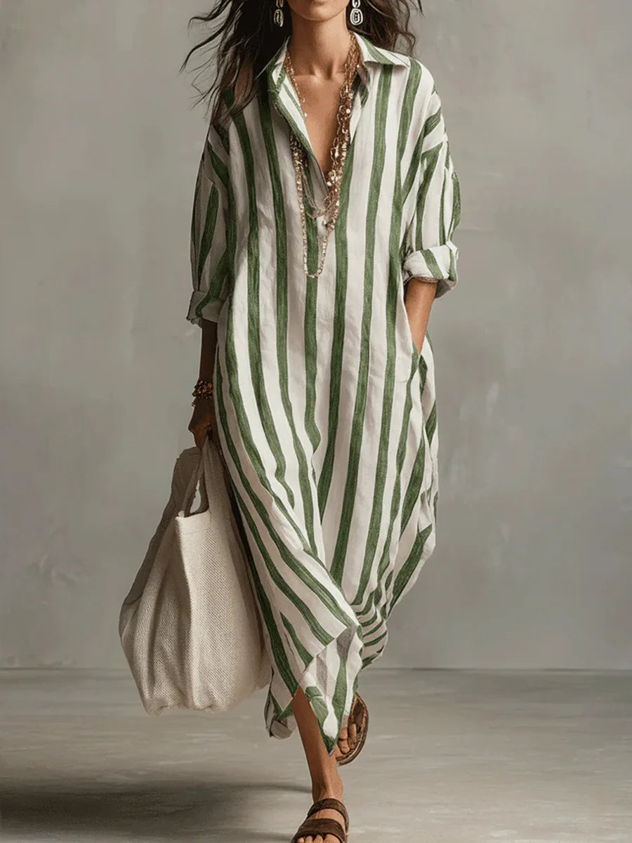 Women's Linen Long Shirt Dress