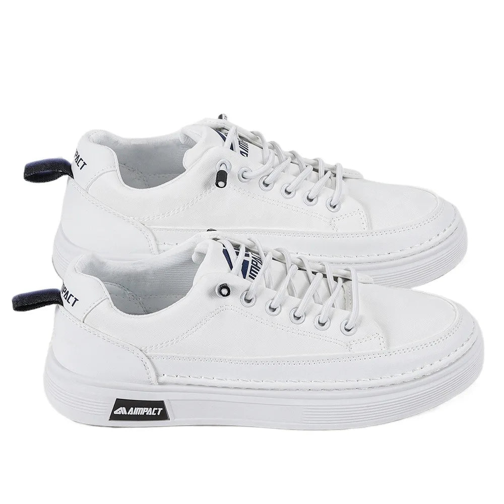 Men's Platform Skate Sneakers Lace-Up Contrast Sole Black
