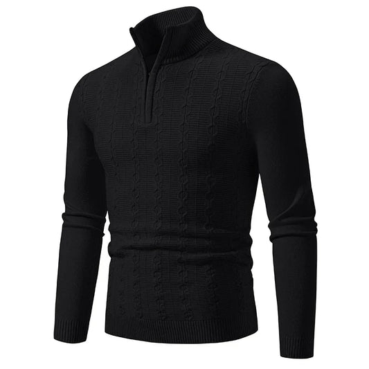Cozy Textured Zip Up Sweater - VibreMode