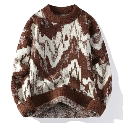 Unique Patterned Crew Neck Sweater