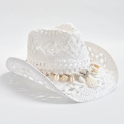 Women's Crochet Straw Sun Hat