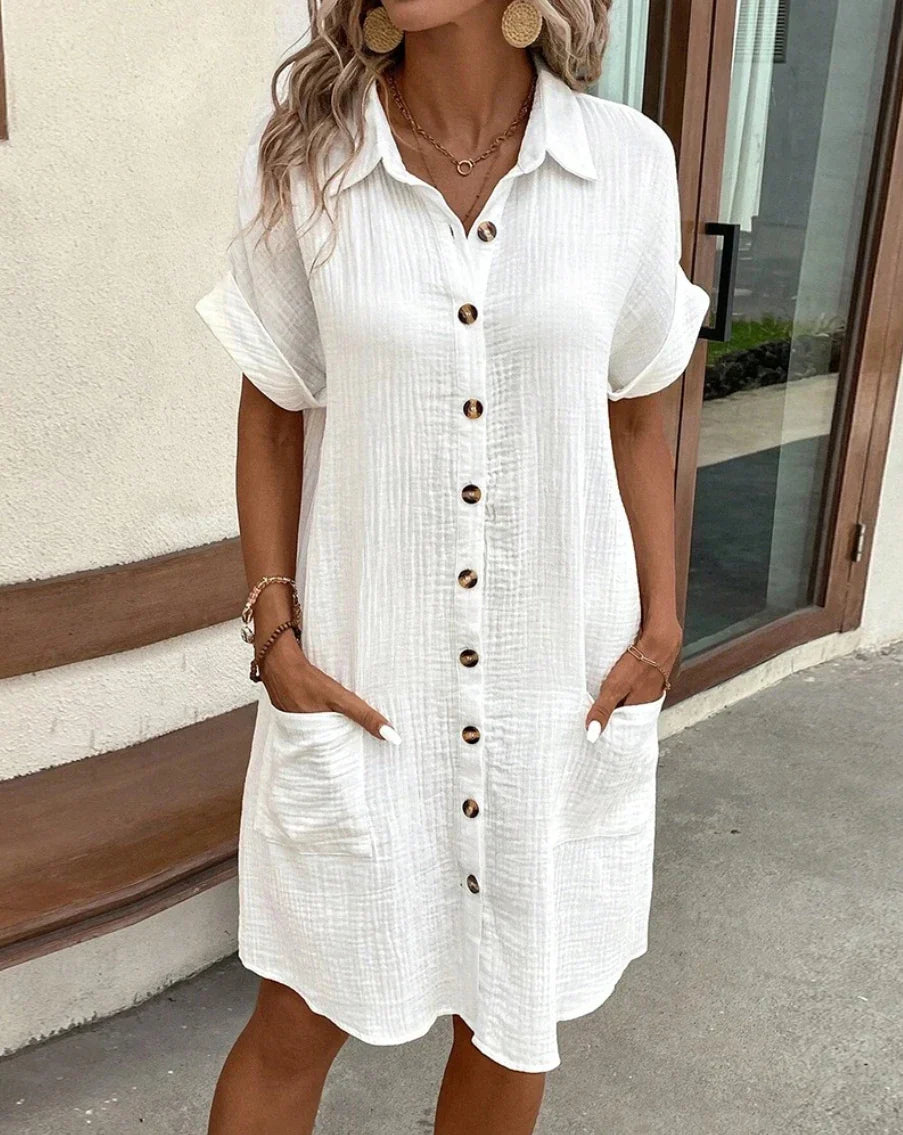 Relaxed Fit Casual Mini Cotton Dress