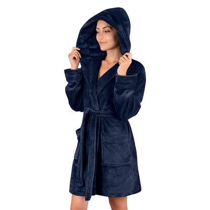 Women's Plush Hooded Robe
