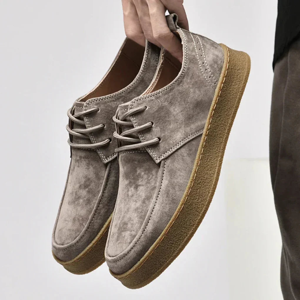 Men's Suede Sneakers Versatile Brown - VibreMode