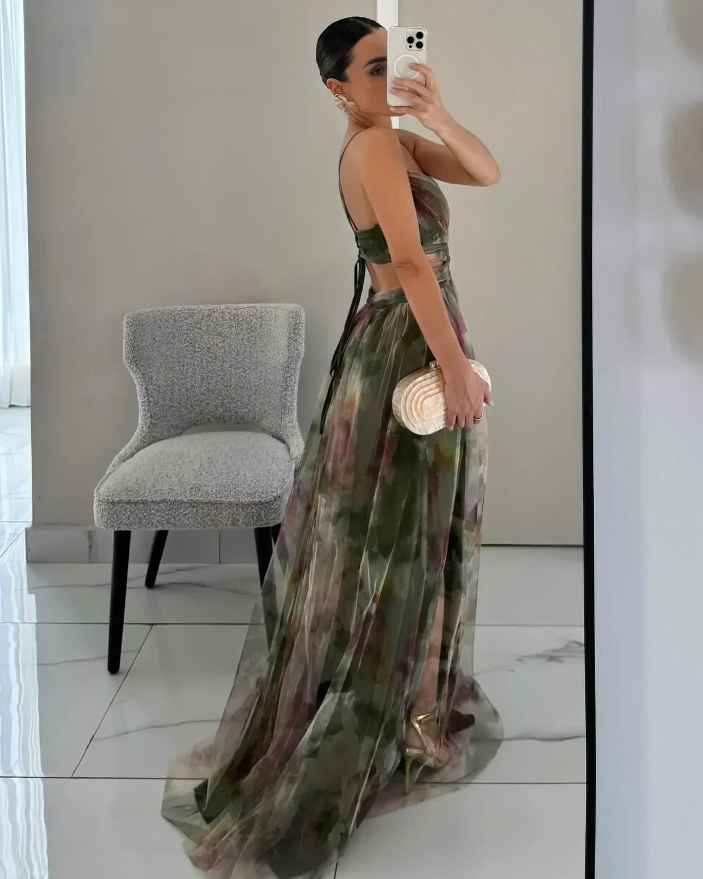 Women's Formal Floral Dress Sleeveless Cutout