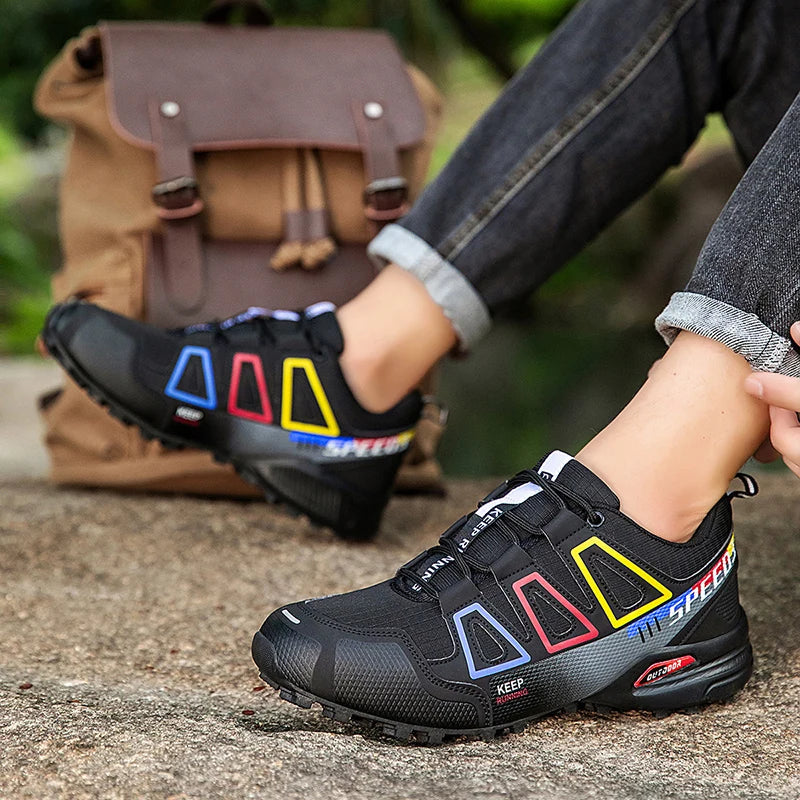 Comfortable Bike Shoes for Men Non-Slip Hiking Sneakers