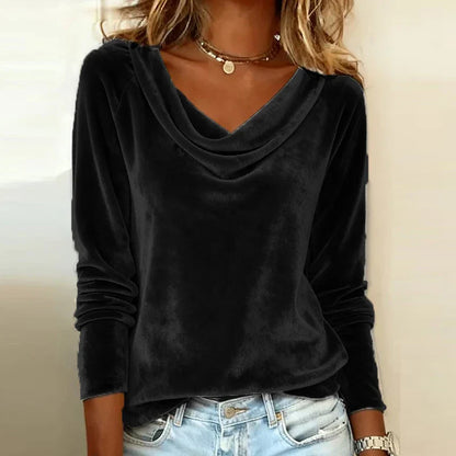 Soft Velvet Off Shoulder Women's Top