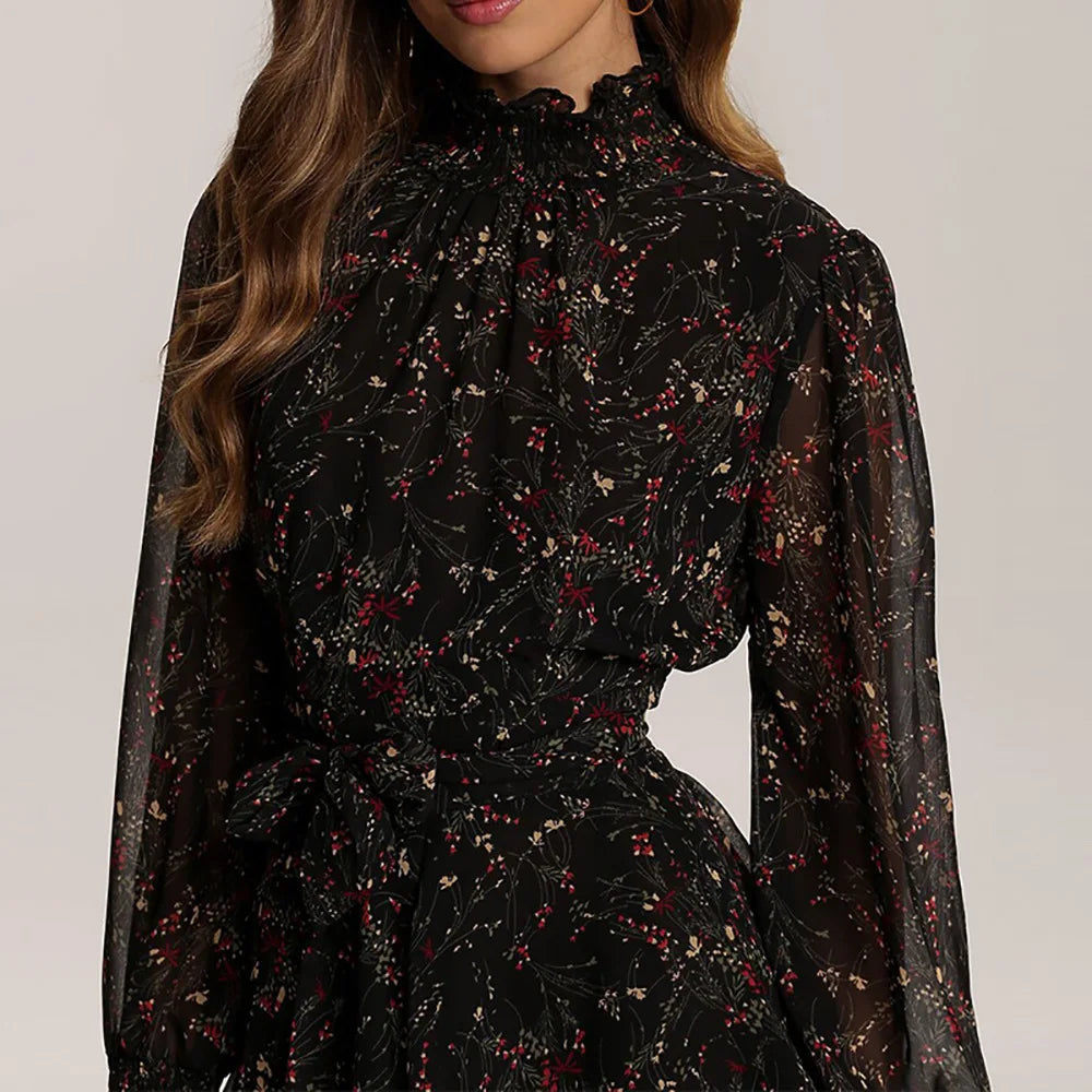 Women's Floral Ruffle Mini Dress