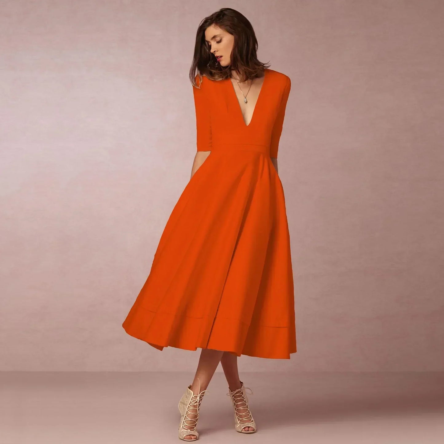 Harper | Ladies Stylish Flowy Midi Dress