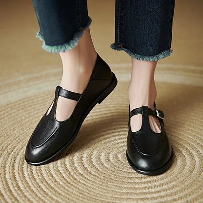 Women's Mary Jane Flats Round Toe Low Heel - VibreMode
