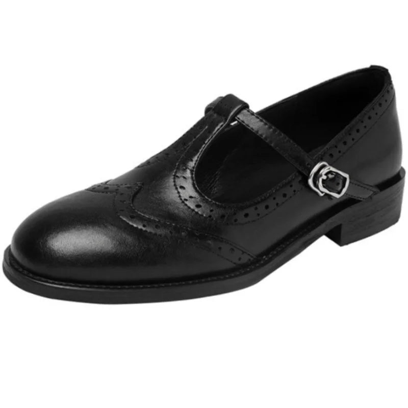 Women's Mary Jane Shoes Low Block Heel Buckle