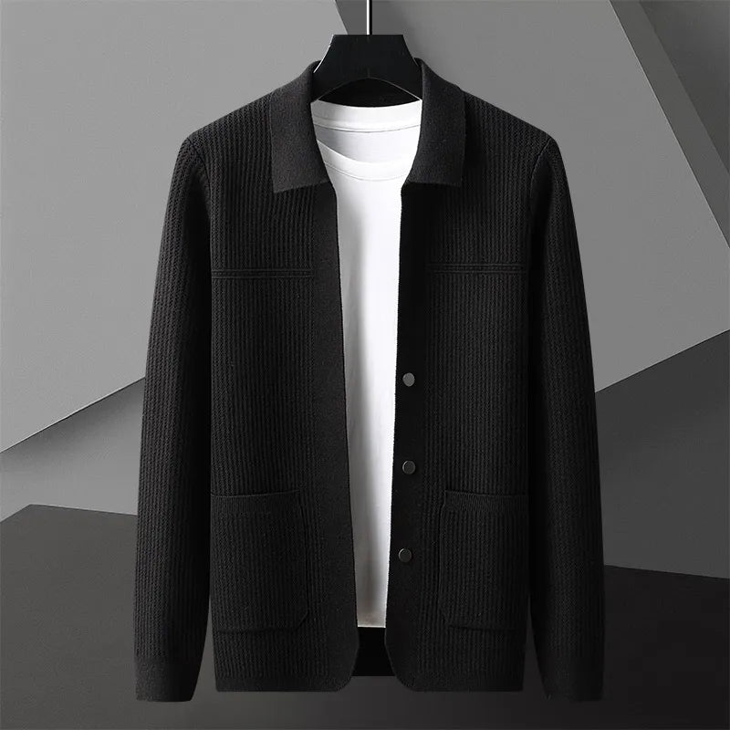 Men's Textured Cardigan Sweater