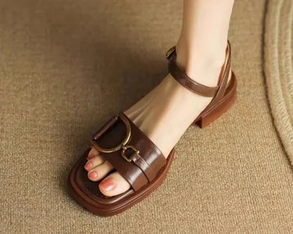 Strap Buckle Flat Sandals