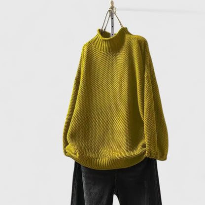Women's Waffle Knit Mock Neck Sweater
