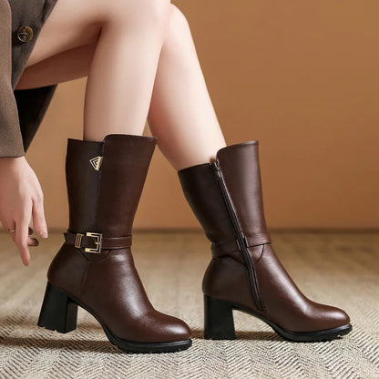 Ladies Classic Buckle Ankle Boots