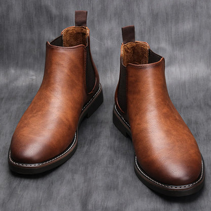 Men's Chelsea Boots Waterproof Elastic Sides Black
