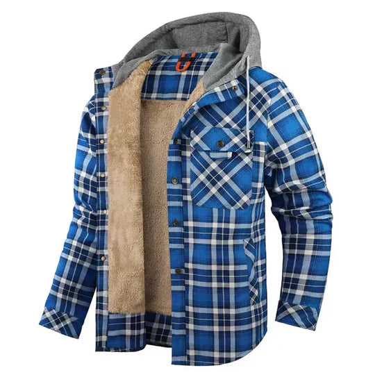 Men's Plaid Hooded Flannel Jacket