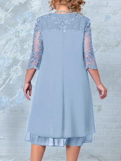 Elegant Plus Size Embroidered Formal Dress
