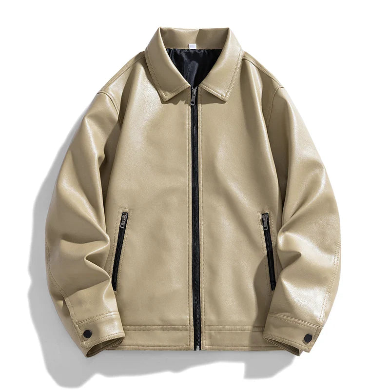 Genuine Brown Leather Biker Jacket - VibreMode