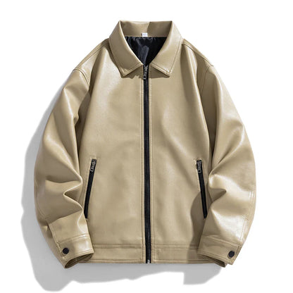 Genuine Brown Leather Biker Jacket - VibreMode