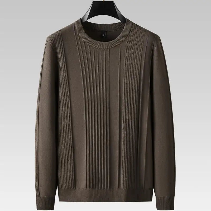 Thick Cable Knit Crew Sweater - VibreMode