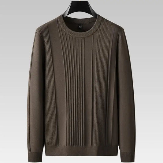 Thick Cable Knit Crew Sweater - VibreMode