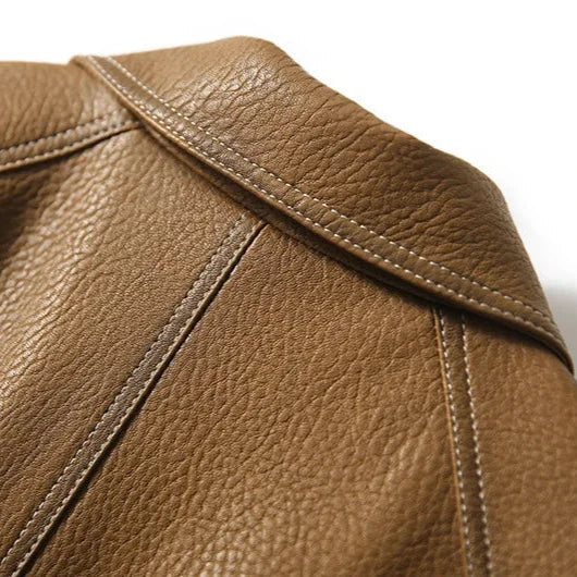 Vegan Synthetic Leather Coat