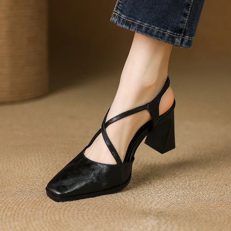Authentic Leather High Heel Shoes